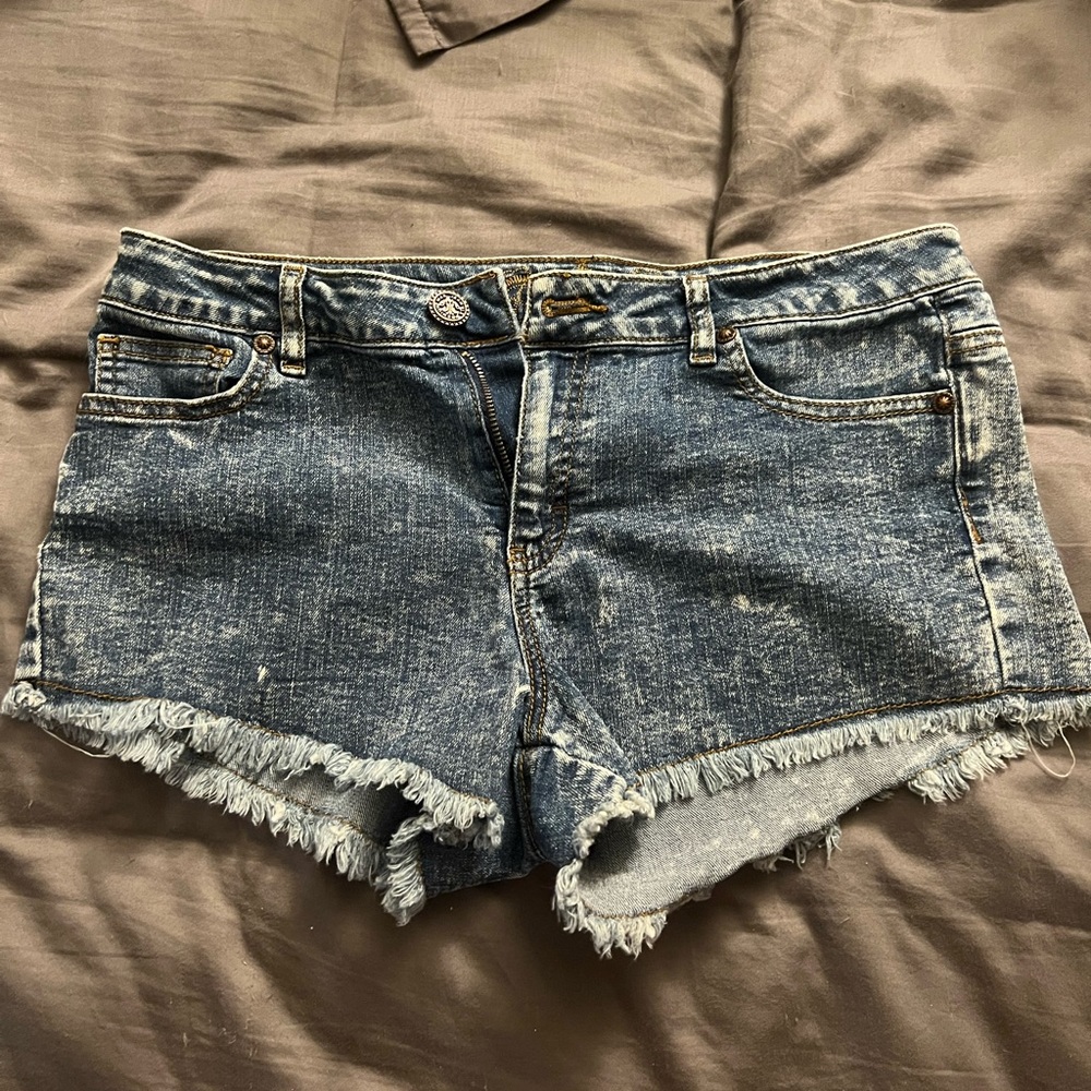 Wax Jean Acid Wash Jean Shorts